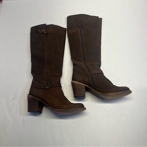 Steve Madden Dark Brown Suede Mid-Calf Heeled Boots